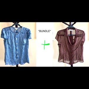 Banana Republic Silk Blouse Bundle Blue Brown